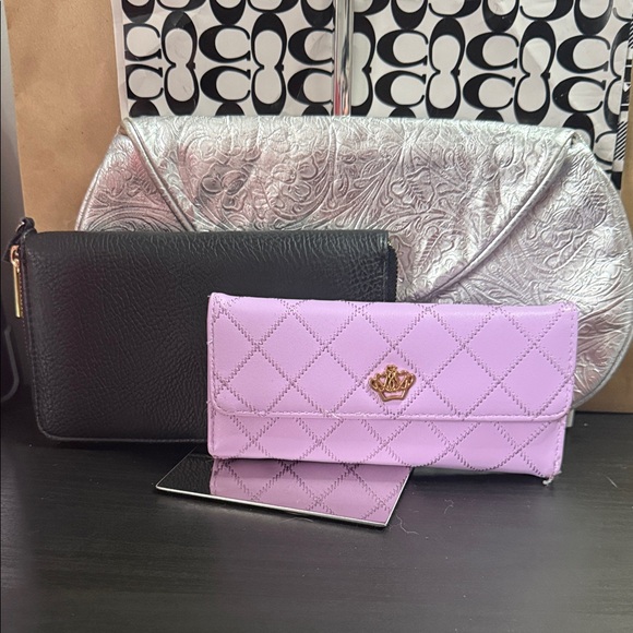 Handbags - Silver Women's Clutch and wallet bundle